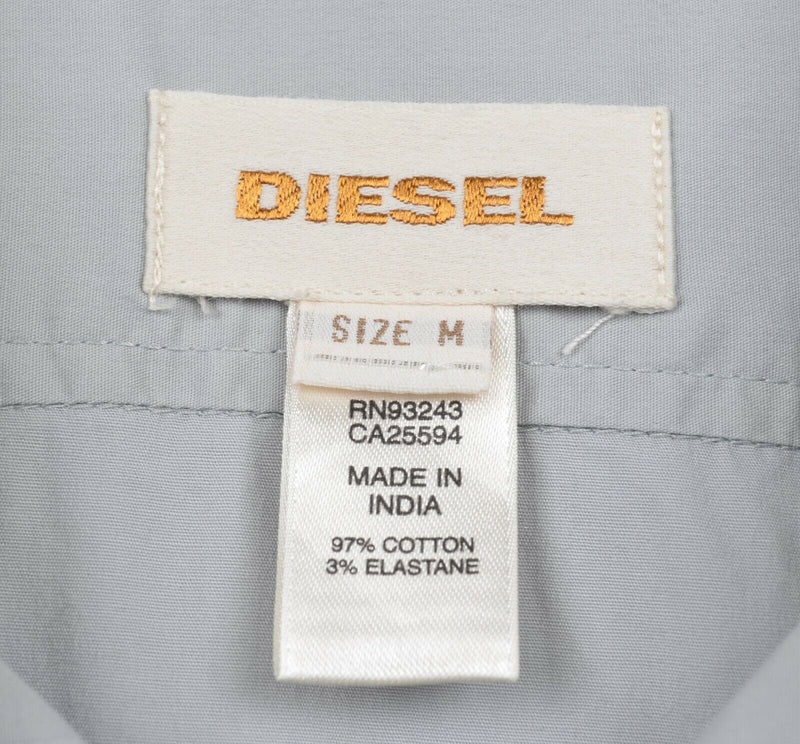 Diesel Men's Sz Medium Gray Military Style Button-Front Shirt