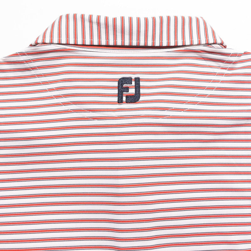 FootJoy Golf Shirt 2XL Men's Polo Red White Striped Wicking Stretch Performance