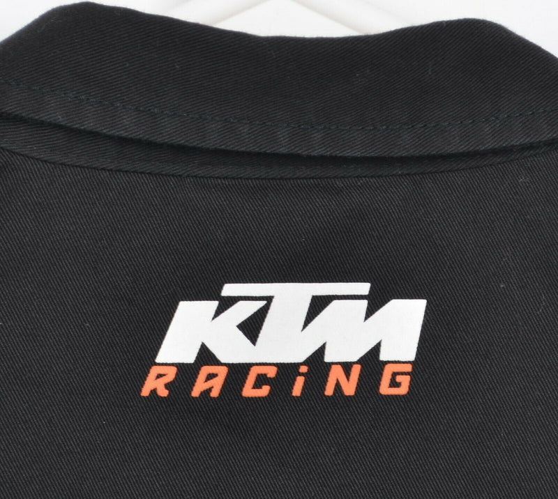 KTM Racing Men Large Black Orange Powerwear Pit Crew Mechanic Button-Front Shirt