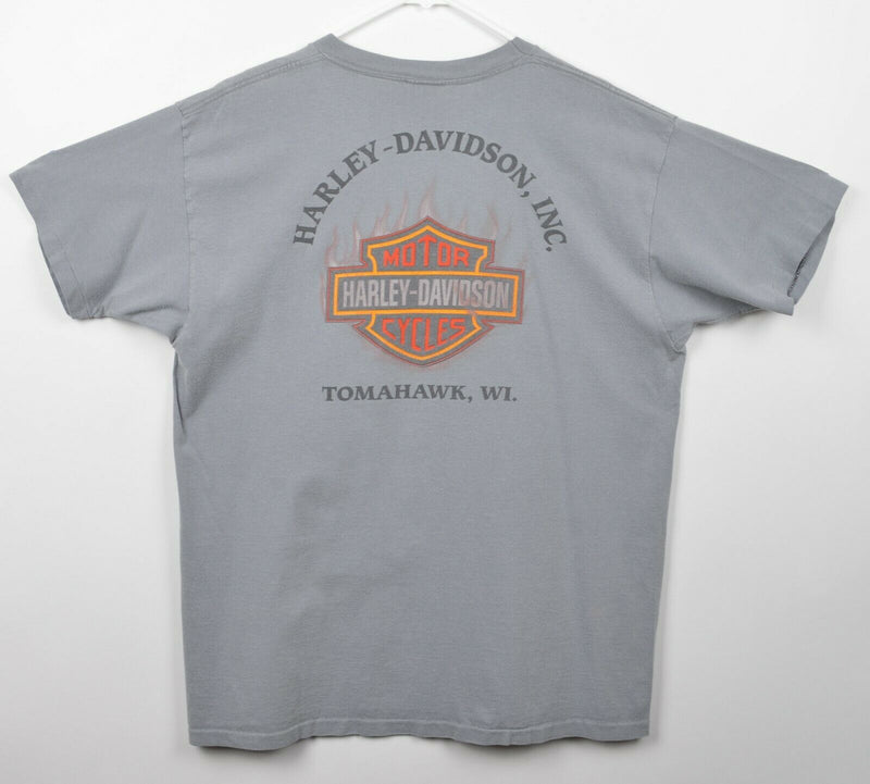 Vtg 1990 3D Emblem Men's Sz XL Harley-Davidson Eagle Chrome Shield Logo T-Shirt