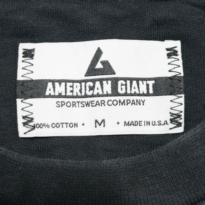 American Giant Men's Medium Solid Black USA Crewneck Heavyweight Sweatshirt