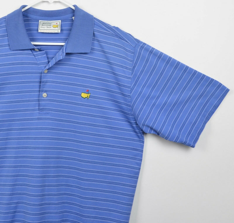 Augusta National Golf Shop Men's Sz Large Masters Logo Blue Golf Polo Shirt