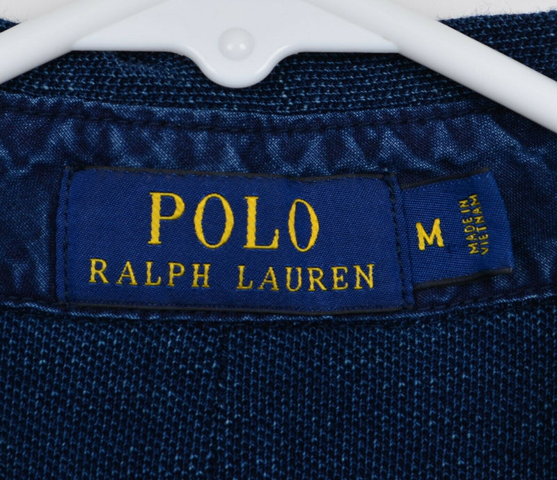 Polo Ralph Lauren Men's Medium Indigo Blue Loop Collar Thermal Long Sleeve Shirt