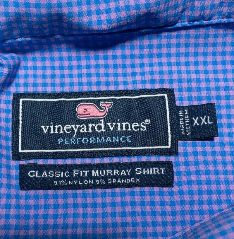 Vineyard Vines Performance Men's 2XL Classic Fit Murray Nylon Wicking Blue Pink