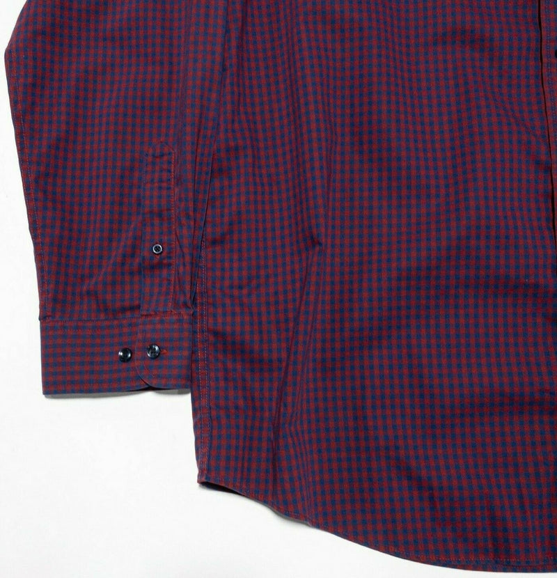 L.L. Bean Men's Wrinkle-Free Kennebunk Sport Shirt Red Blue Check Button-Down XL