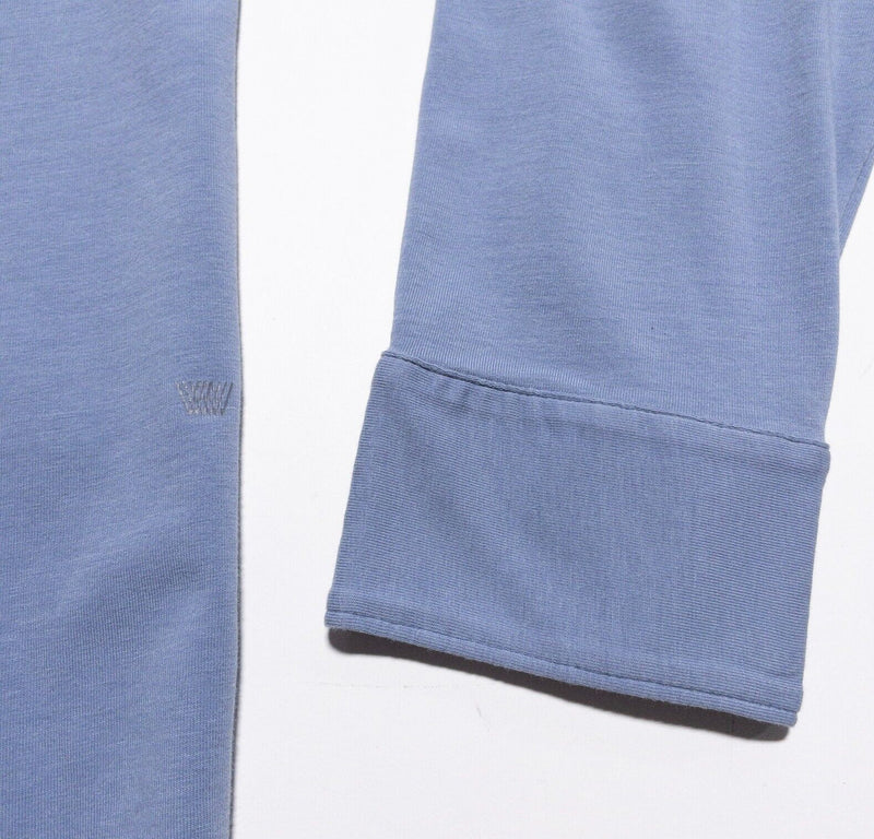 Mack Weldon Long Sleeve Polo Men's Large Blue Collared Cotton Blend Athleisure