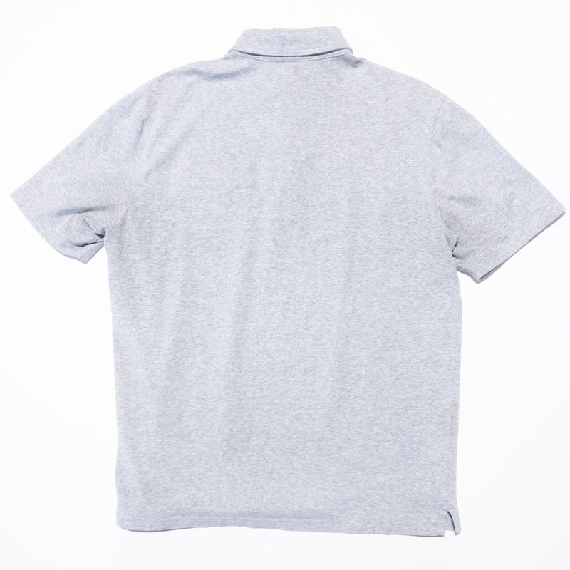 johnnie-O Hangin' Out Polo Shirt Men's Medium Heather Gray Short Sleeve Logo