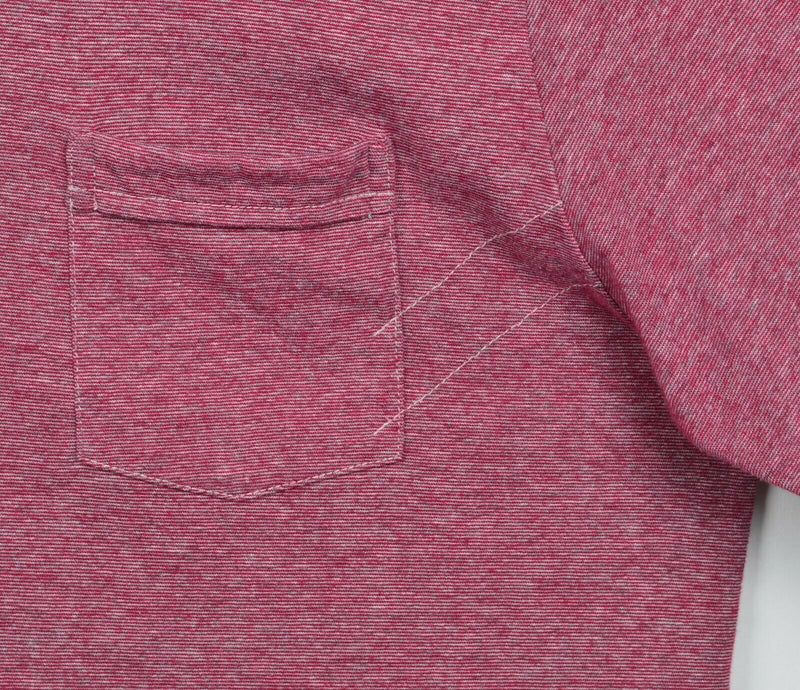 Billy Reid Men's Sz XL Heather Red Cotton Polyester Blend Pocket Polo Shirt