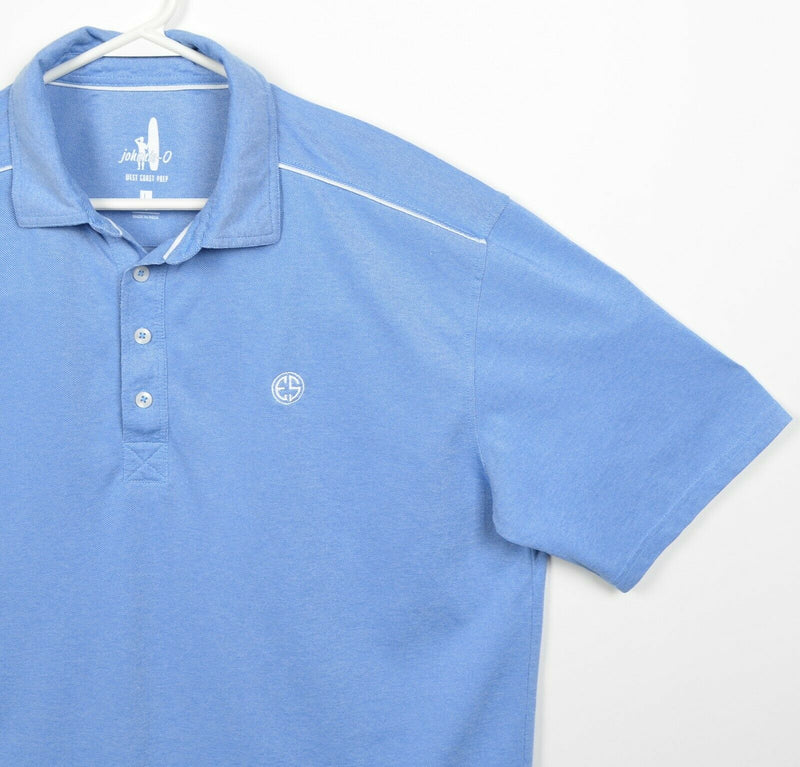 Johnnie-O Men's Large Blue EvanS Scholars Pima Cotton Blend Golf Polo Shirt