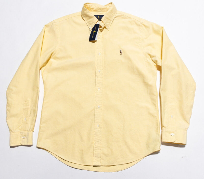 Polo Ralph Lauren Shirt Men's Medium Classic Fit Button-Down Oxford Solid Yellow