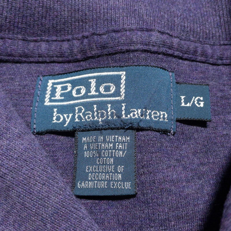 Polo Ralph Lauren Sweater Men's Large Shawl Collar Purple Knit Pullover Preppy