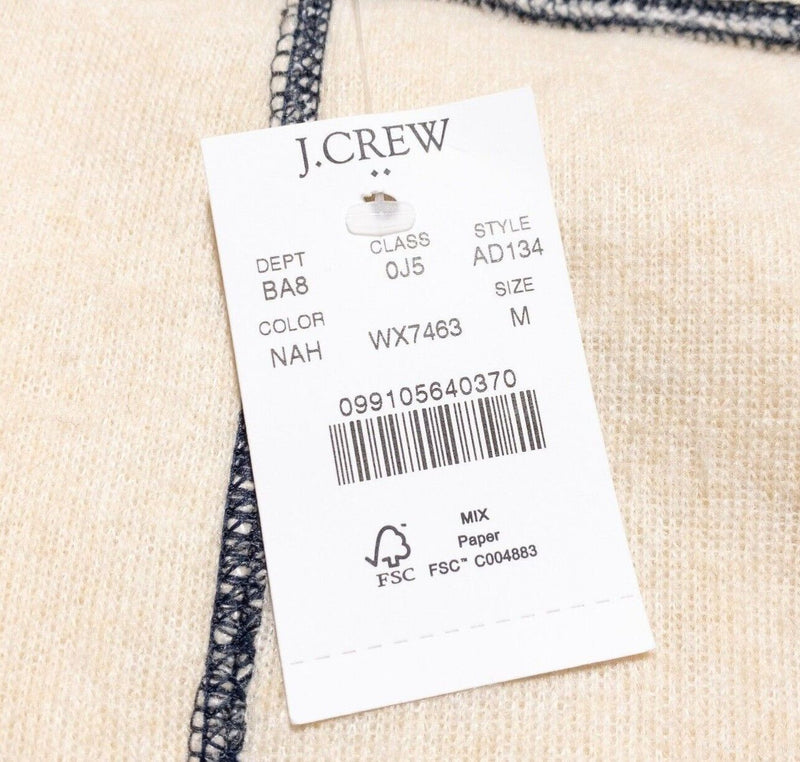 J. Crew Sherpa Vest Men's Medium Full Zip Navy Blue Beige Fleece AD134