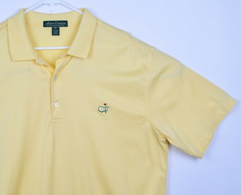 Amen Corner Men's Sz XL Masters Golf Tournament Yellow Pima Cotton Polo Shirt