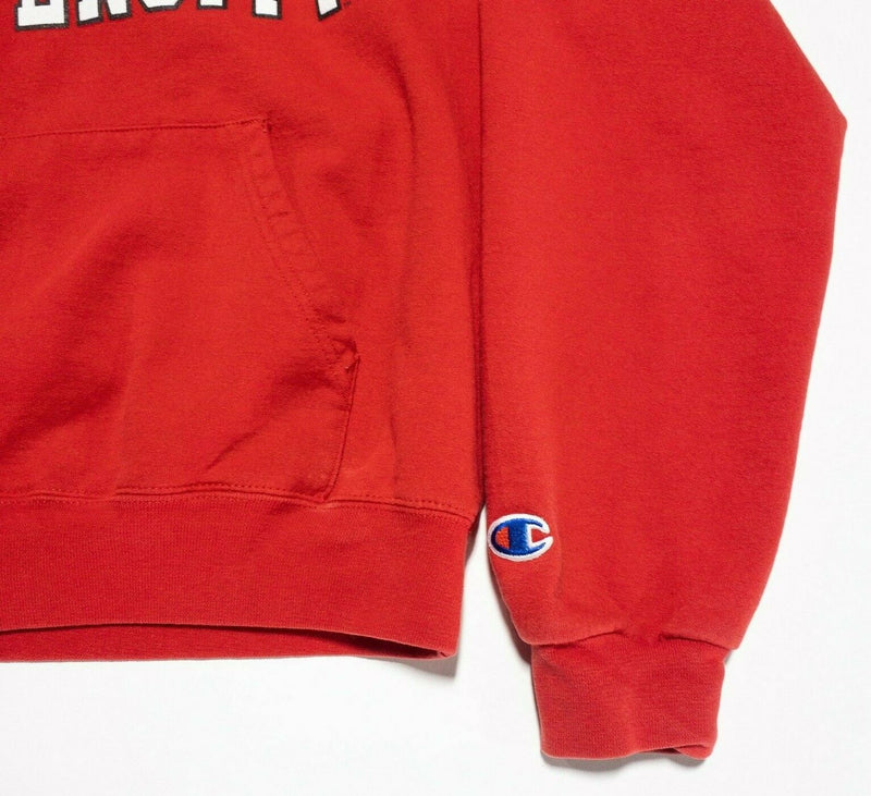 Boston University Champion Solid Red Vintage 90s College Hoodie Men's Small