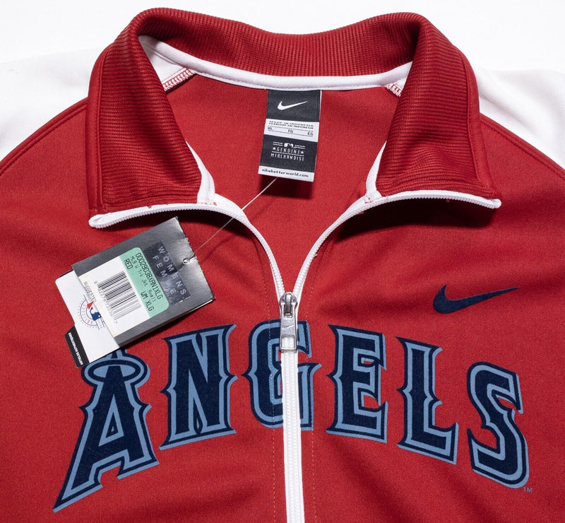 LA Angels Nike Jacket Women's XL Full Zip Track Los Angeles MLB Baseball Red