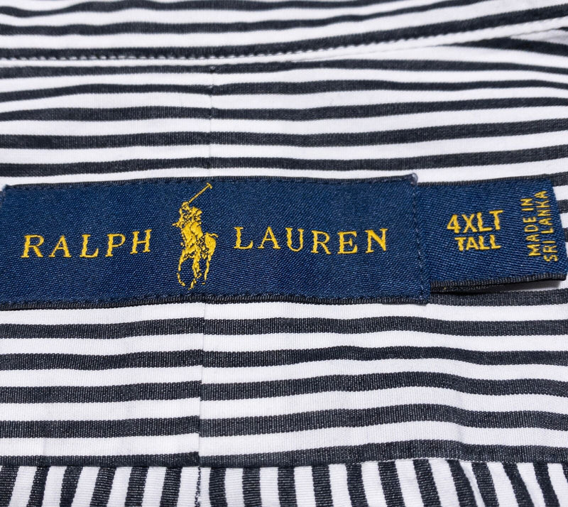 Polo Ralph Lauren Shirt Men 4XLT Tall Button-Down Long Sleeve Stripe Black White