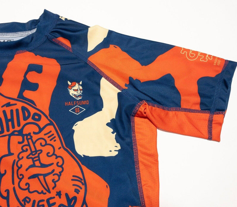 Half Sumo Shirt Men's Large Rash Guard MMA Martial Arts Bushido Graphic S/S