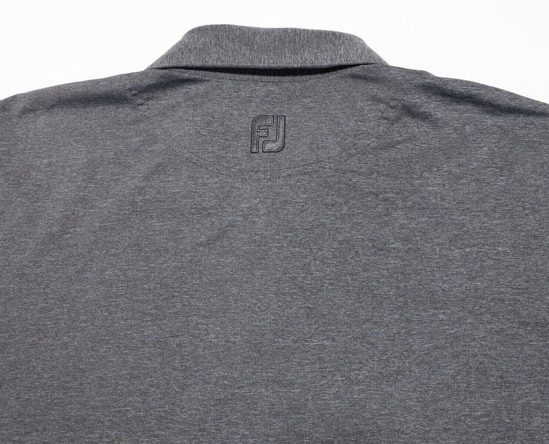 FootJoy Golf Shirt XL Men's Polo Heather Gray Wicking Ox Skull Logo Performance