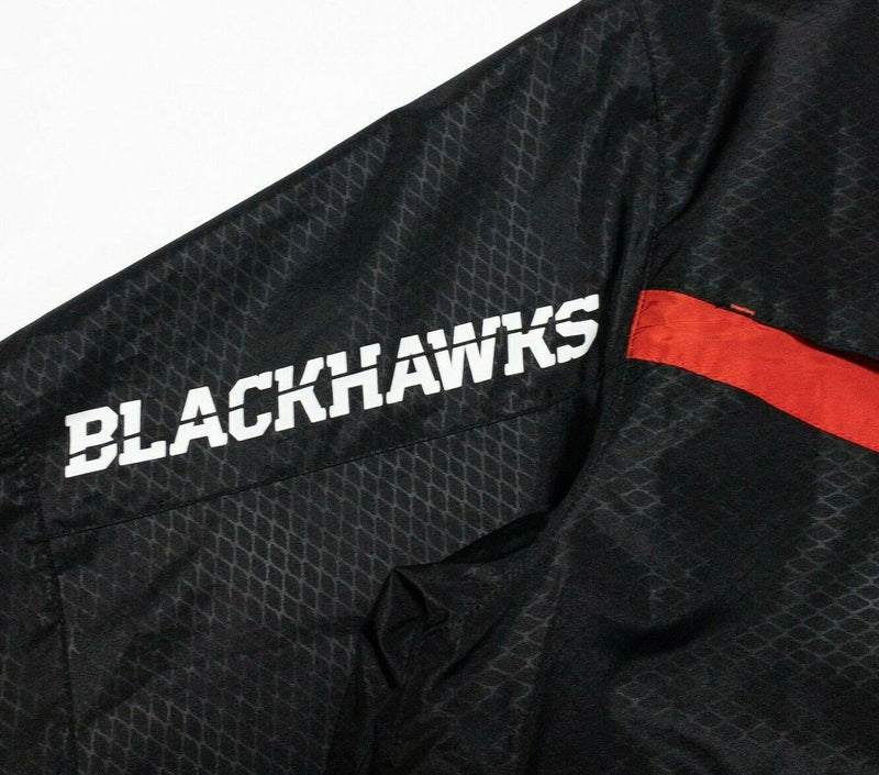 Chicago Blackhawks Jacket Men's Large Reebok Center Ice Black Full Zip NHL