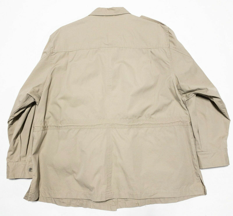 TravelSmith Women's Plus 3X Field Jacket Multi-Pocket Cargo Khaki Travel Safari