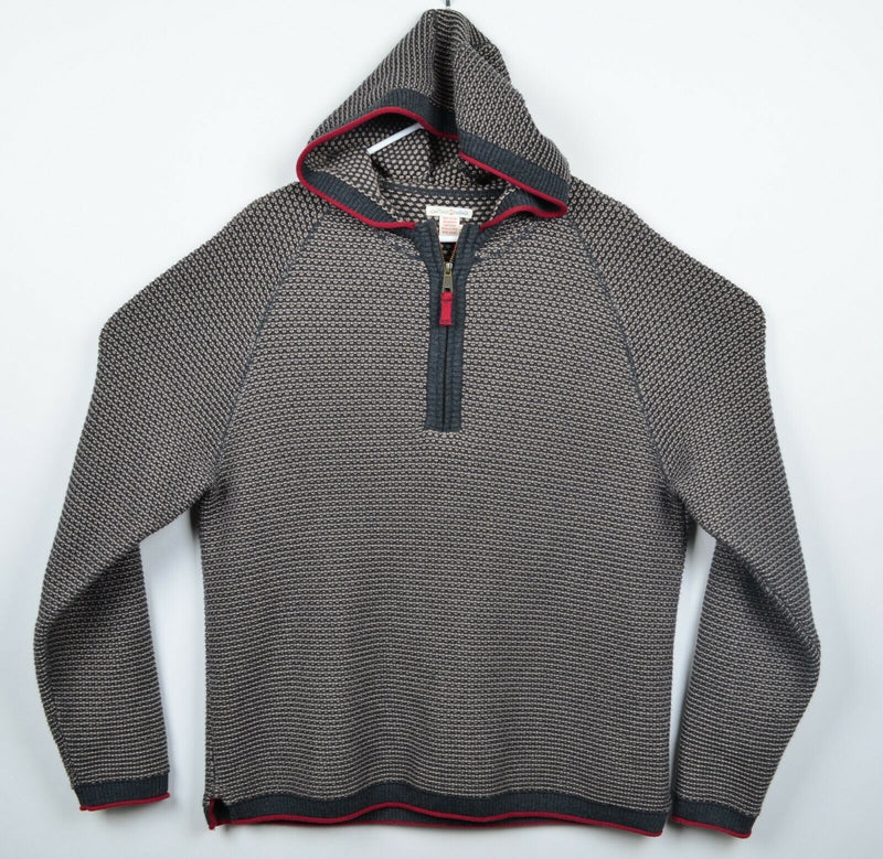 Carbon 2 Cobalt Men's Sz Large Textured Knit 1/4 Zip Pullover Hoodie Sweater