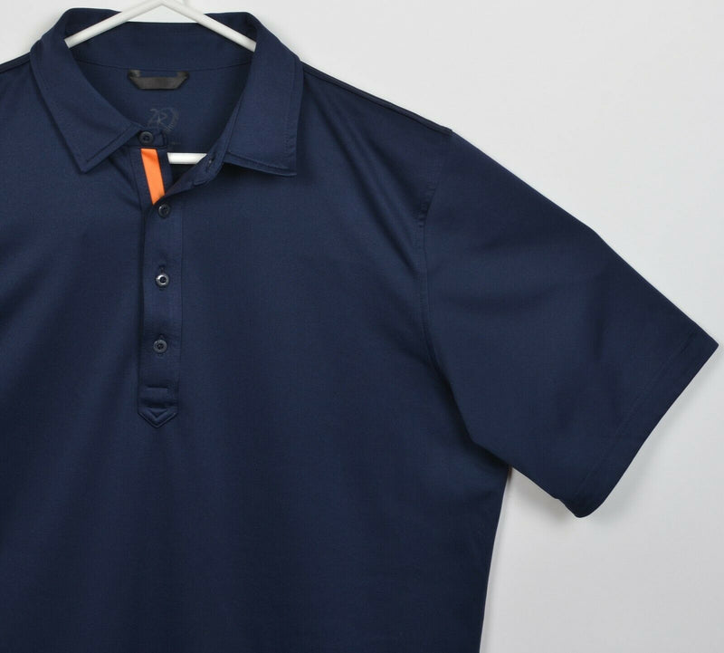 Zero Restriction Tour Series Men's Large Solid Navy Blue Wicking Golf Polo Shirt