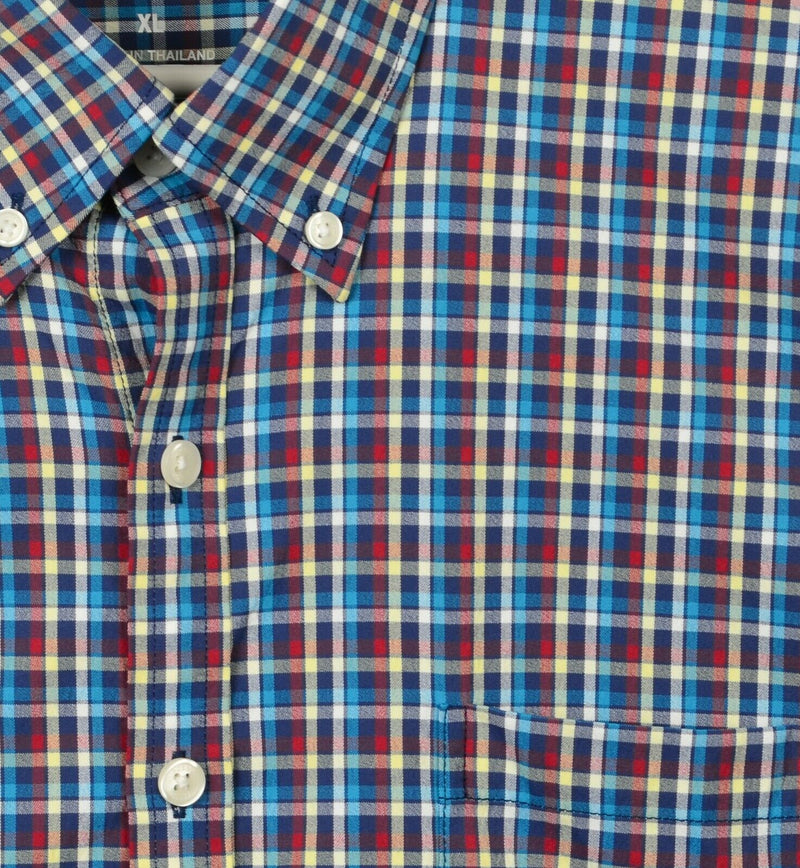 Bobby Jones X-H2O Men's XL Nylon Stretch Plaid Check Button-Down Shirt