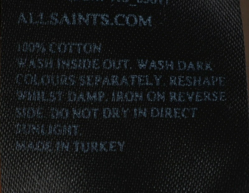 All Saints Men's Small Ram's Skull Logo Brown Designer Short Sleeve Polo Shirt