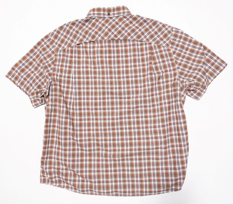 Alaskan Hardgear Shirt XL Standard Men Orange Plaid Nylon CoolMax Duluth Trading