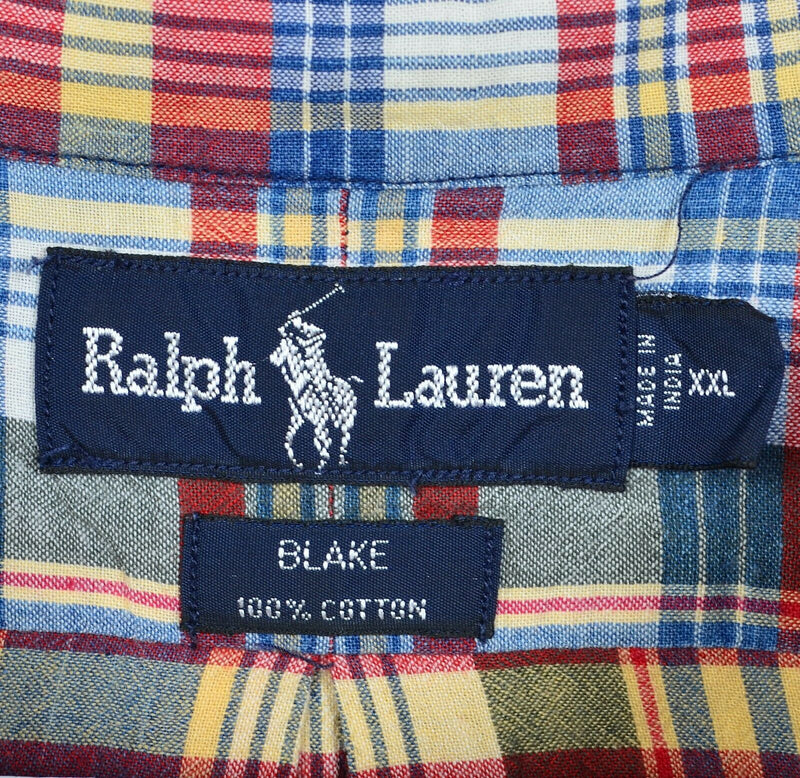 Polo Ralph Lauren Men's 2XL Red Blue Multi-Color Plaid Blake Button-Down Shirt