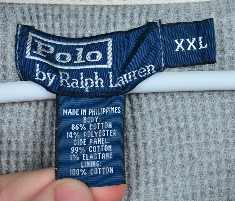 Polo Ralph Lauren Men's 2XL Gray Fleece Lined Pony Full Zip Sweatshirt Hoodie