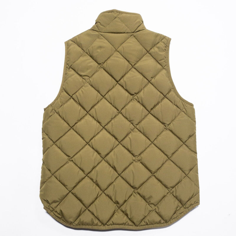J. Crew Down Vest Women's Medium Quilted Full Zip Olive Green Excursion B0109