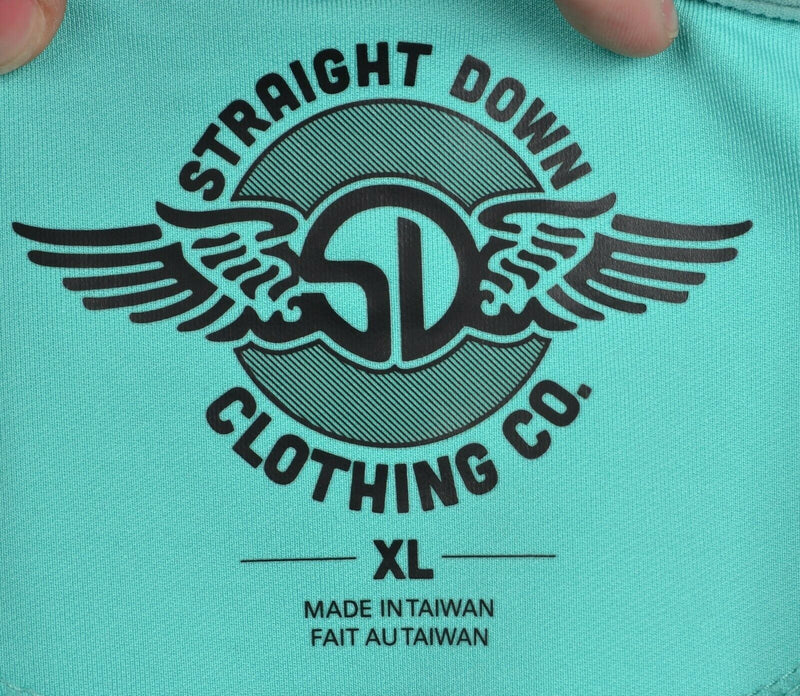 Straight Down Men's Sz XL 1/4 Zip Pullover Blue Green Lightweight Golf Jacket