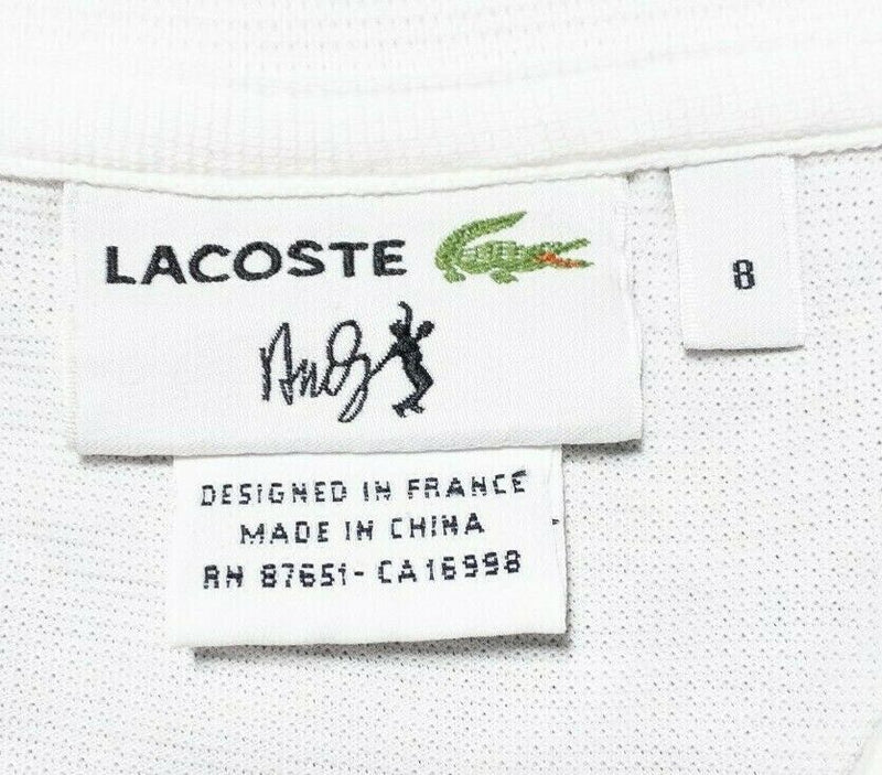 Andy Roddick Lacoste Polo Shirt Tennis Pocket White Stripe Accent Men's 8 (3XL)