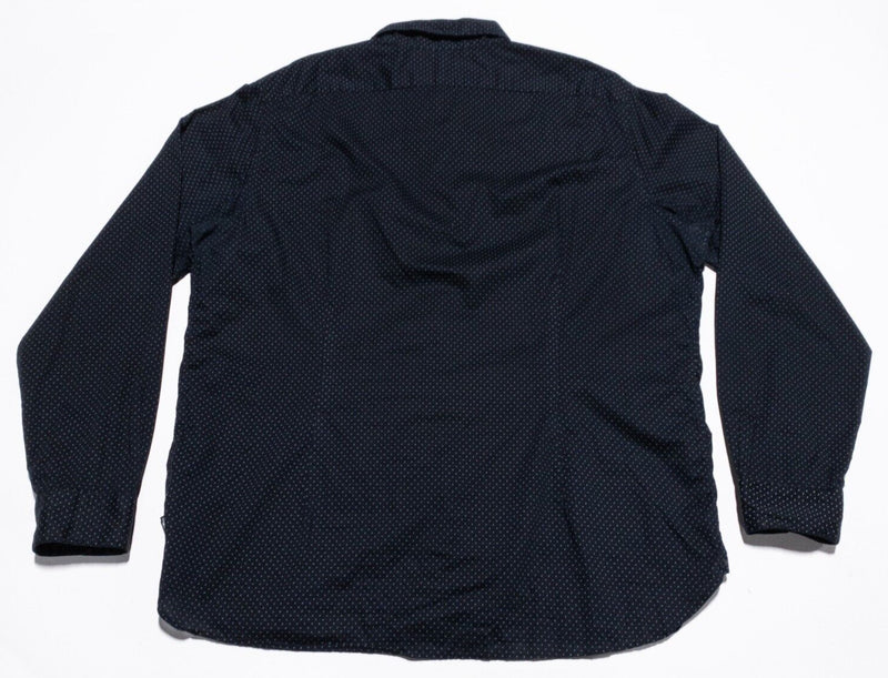 John Varvatos USA Shirt Men's 2XL Long Sleeve Polka Dot Pattern Black