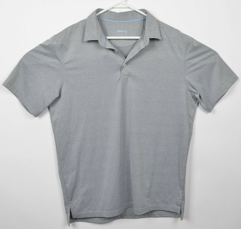 Johnnie-O Men's Large Heather Gray Polyester Wicking Preppy Golf Polo Shirt