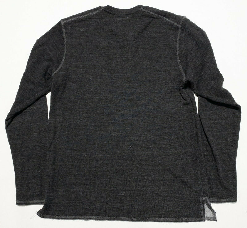 Splendid Mills Men's Medium Dark Gray California Henley Collar Pullover Sweater