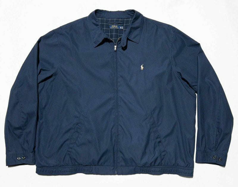 Polo Ralph Lauren Men's 3XLT Tall Flannel Lined Navy Blue Bomber Jacket