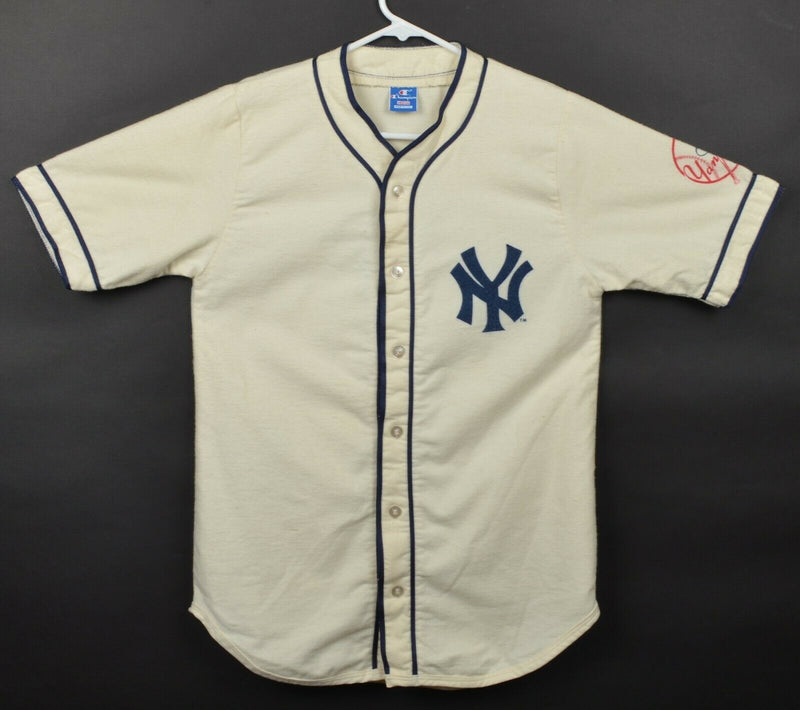 Vtg 80s New York Yankees Men's Medium Champion Button-Up Baseball Jersey Shirt