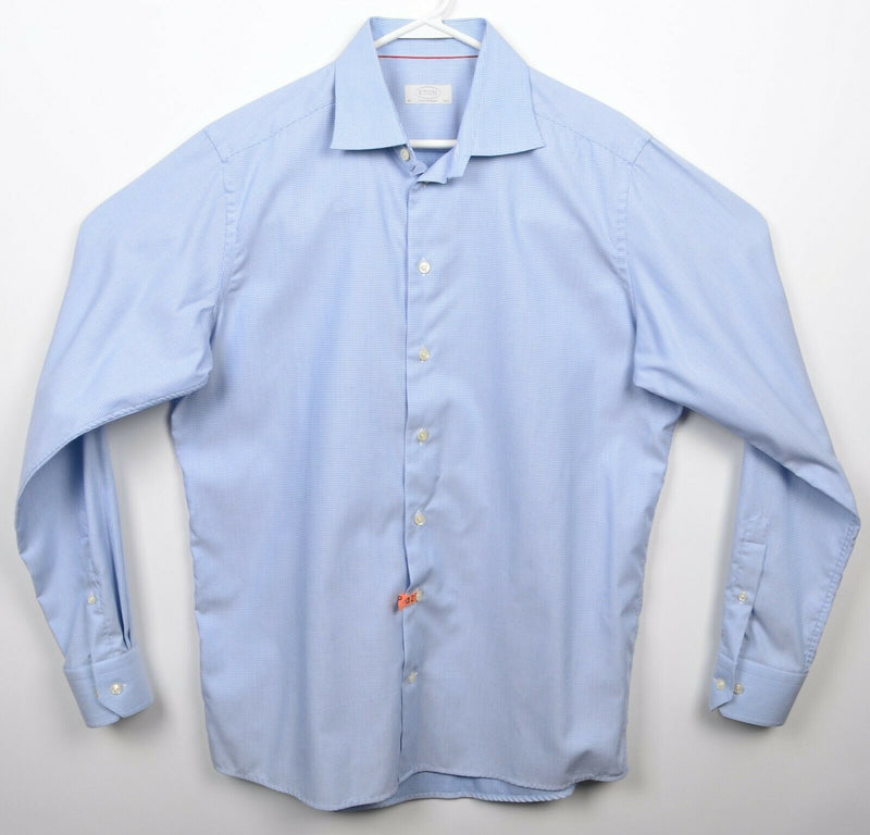 ETON Contemporary Men's 16.5/42 Blue Polka Dot Button-Front Dress Shirt