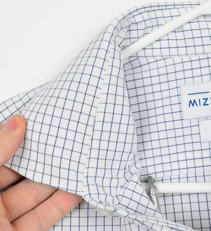 Mizzen + Main Men's Medium Trim Fit Leeward Collection White Graph Check Shirt