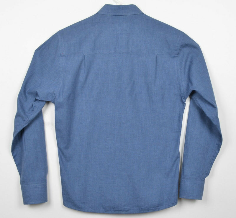 Ash & Erie Men's XS (Extra Small) Solid Blue Long Sleeve Button-Down Shirt