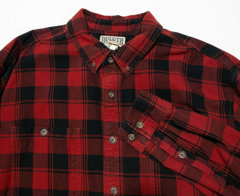 Duluth Trading Shirt 2XLT Tall Men's Flannel Red Plaid Free Swingin' Long Sleeve