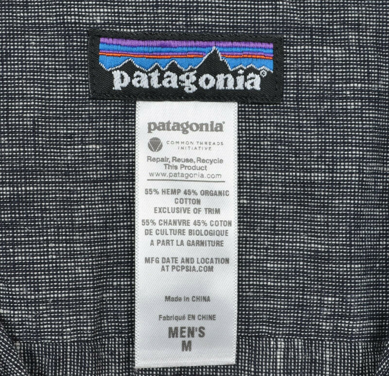 Patagonia Men's Medium Hemp Blend Gray Migration Short Sleeve Button-Front Shirt
