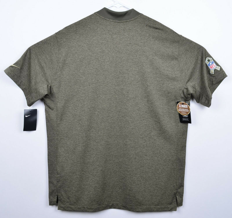 New England Patriots Men's XL Nike NFL Salute To Service Henley Olive Green Top