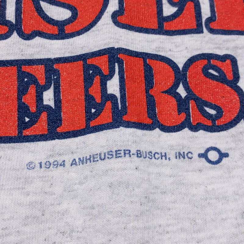 Vintage Budweiser T-Shirt Men's Large 90s King Of Beers Staff Gray Party