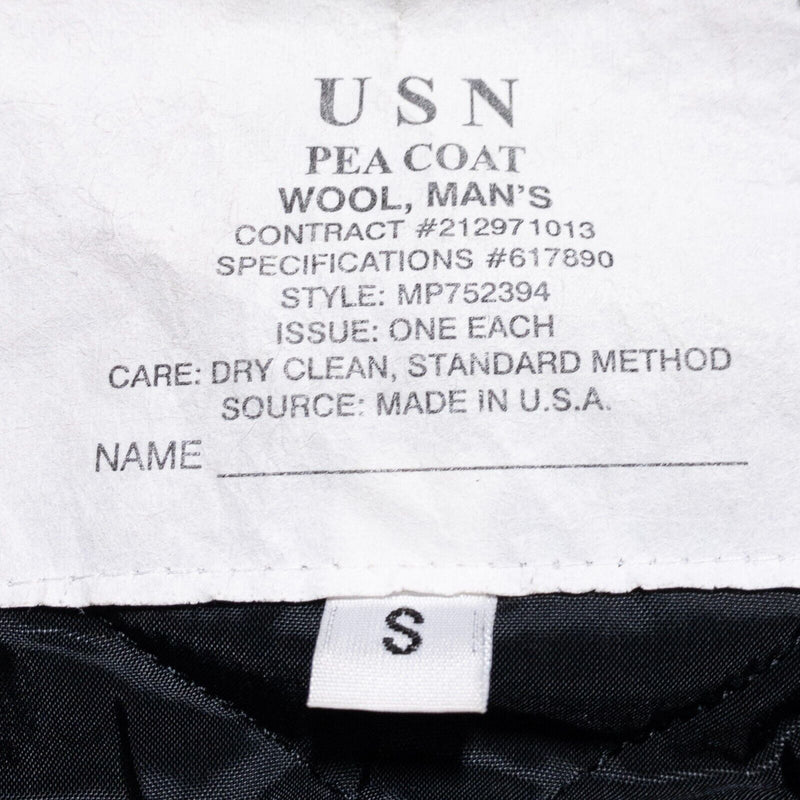 US Navy Peacoat Men's Small Naval Military Clothing Vintage Wool Official Issue