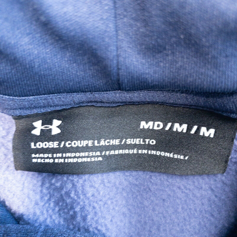 Notre Dame Men's Medium Loose Under Armour Navy Blue Pullover Hoodie Sweatshirt