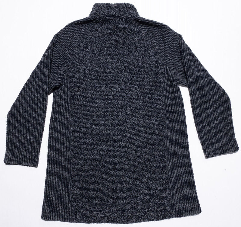 Title Nine Fleece Jacket Women's XL Wool Blend Full Zip Snap Long Sherpa Gray