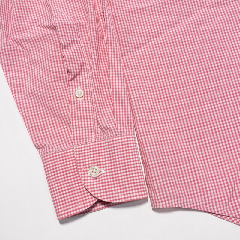 Ralph Lauren Black Label Shirt Men 16.5 Tailored Pink White Check Italy Designer
